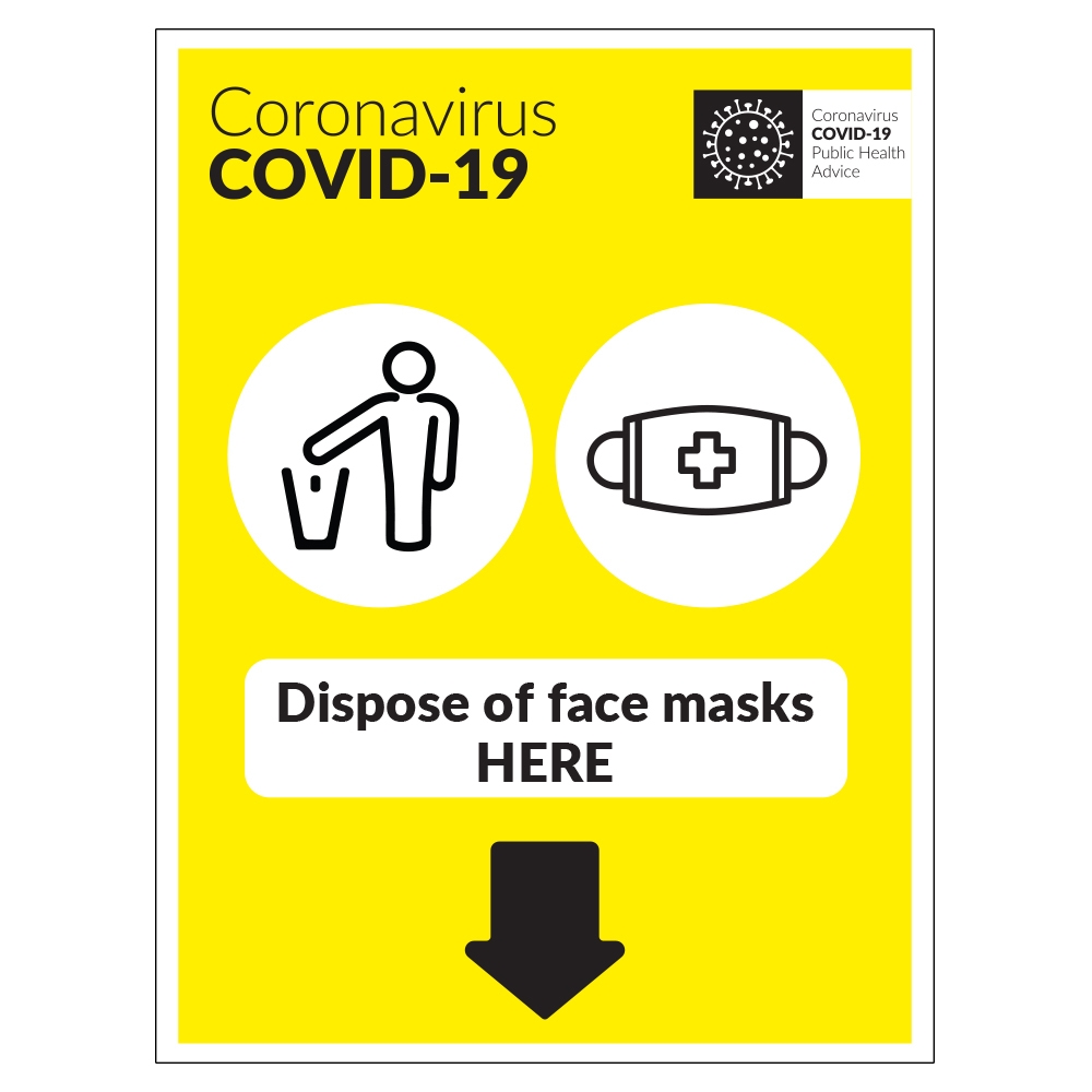 COVID19 Dispose Of Face Masks Here Sign